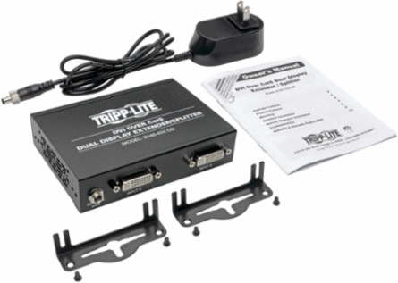 Dual DVI Extender Splitter, 2-Port, Up to 200 ft., 1920x1200 Resolution