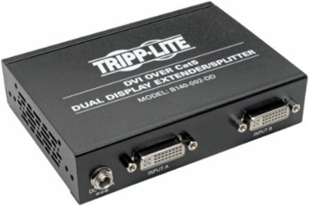 Dual DVI Extender Splitter, 2-Port, Up to 200 ft., 1920x1200 Resolution
