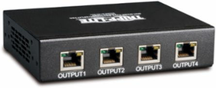 4-Port DVI Extender/Splitter, DVI-D Single Link, 200 ft Range
