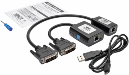 DVI over Cat5/Cat6 Active Extender Kit, 125 ft Range, HDCP Support