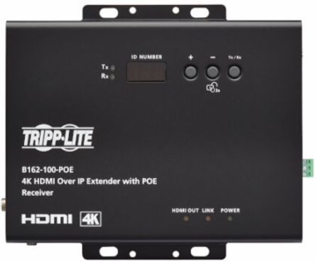 HDMI over IP Decoder, 4K 30 Hz, PoE, 328 ft. (100 m)
