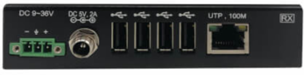 Industrial USB 2.0 over Cat6 Extender, 4-Port, ESD Protection, PoC, Mountable, 330 ft.