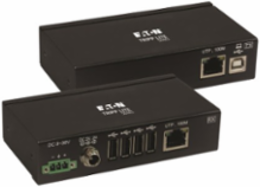 Industrial USB 2.0 over Cat6 Extender, 4-Port, ESD Protection, PoC, Mountable, 330 ft.