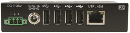 Industrial USB 2.0 over Cat6 Extender, 4-Port, ESD Protection, PoC, Mountable, 150 ft.