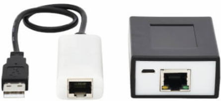 USB 2.0 over Cat5/Cat6 Extender Kit, 4-Port, Power over Cable, 164 ft. (50 m), Black