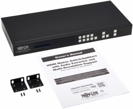 HDMI Matrix Switch/Splitter with Audio Extractor, 4x4, 4K 60 Hz, HDR, Remote Access