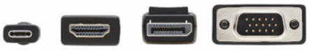 4-Port Presentation Adapter, 4K 60 Hz (4:4:4) HDMI, DP, USB-C and 1080p VGA to HDMI, Built-In Cables, TAA