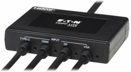 4-Port Presentation Adapter, 4K 60 Hz (4:4:4) HDMI, DP, USB-C and 1080p VGA to HDMI, Built-In Cables, TAA