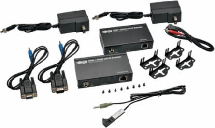 HDBaseT HDMI Extender Kit, 1080p, Up to 500 ft, IR Control, Includes Mounting Hardware