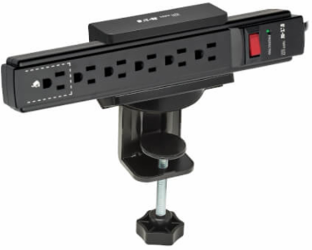 Clamp-On Power Strip Holder, ABS, Black
