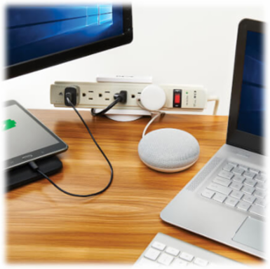 Clamp-On Power Strip Holder, ABS, White