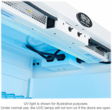 UV Charging Station Cabinet, Hospital-Grade, 16 USB Ports, 2.4A per Port, Antimicrobial, White