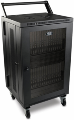 48-Device USB Charging Station Cabinet, 2.4A Charging, Black