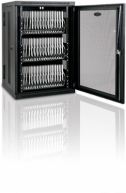 48-Device USB Charging Station Cabinet, 2.4A Charging, Black