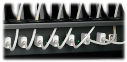 48-Device USB Charging Station Cabinet, 2.4A Charging, Black