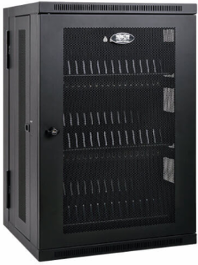 48-Device USB Charging Station Cabinet, 2.4A Charging, Black