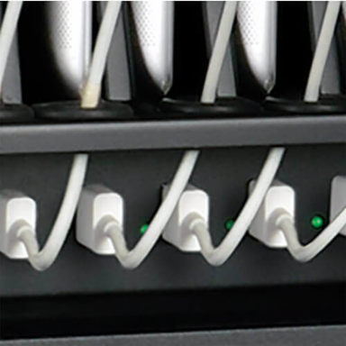 48-Device USB Charging Station Cabinet, 2.4A Charging, Black