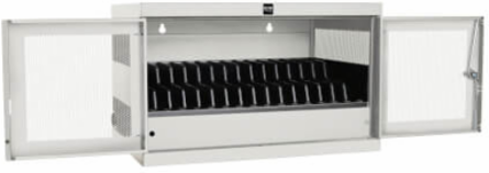16-Device AC Charging Station Cabinet for Laptops, 10-Foot Cord, White
