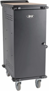 21-Device AC Charging Station, 120V, Mobile Cart, Black, 10 ft Cord