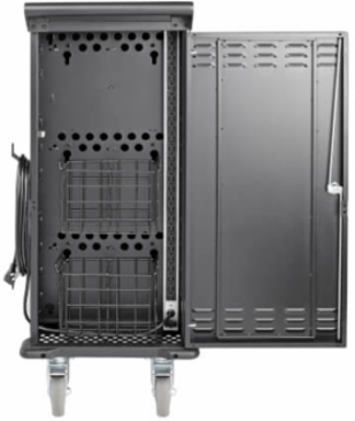 27-Device AC Charging Station, 120V, Mobile Cart, 10 ft Cord, Black