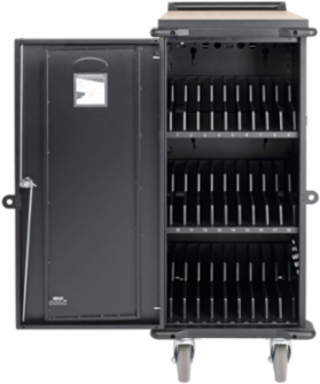 27-Device AC Charging Station, 120V, Mobile Cart, 10 ft Cord, Black