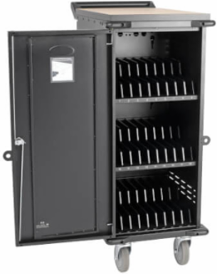 27-Device AC Charging Station, 120V, Mobile Cart, 10 ft Cord, Black