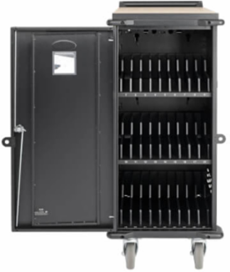 27-Device AC Charging Station, 120V, Mobile Cart, 10 ft Cord, Black
