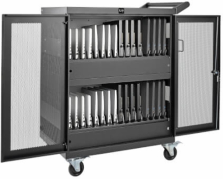 32-Device AC Charging Cart for Chromebooks, 10.5 x 1.5 x 15.4 Inch Slots
