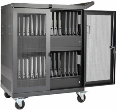 32-Device AC Charging Cart for Chromebooks, 10.5 x 1.5 x 15.4 Inch Slots