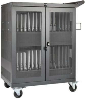 32-Device AC Charging Cart for Chromebooks, 10.5 x 1.5 x 15.4 Inch Slots