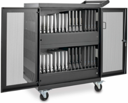 32-Device AC Charging Cart for Chromebooks, 10.5 x 1.5 x 15.4 Inch Slots
