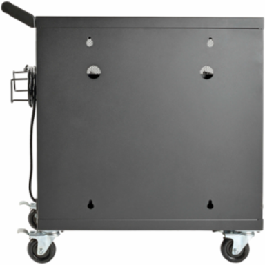Mobile 32-Device USB Charging Station Cart, 2.4A Ports, Black