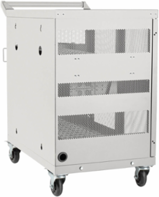 32-Device Mobile USB Charging Cart, 2.4A Ports, Secure Locking, White