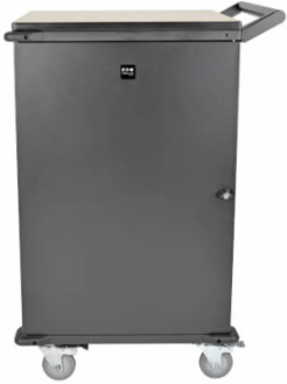Mobile Charging Cart for 36 Devices up to 15 Inch, Black, AC Charging, Timed Zones