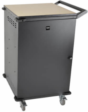 Mobile Charging Cart for 36 Devices up to 15 Inch, Black, AC Charging, Timed Zones