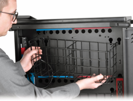 Mobile Charging Cart for 36 Devices up to 15 Inch, Black, AC Charging, Timed Zones