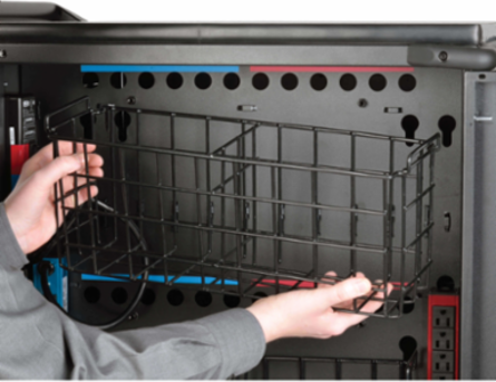 42-Device Mobile Charging Cart, 120V, 10 ft Cord, Black, UL Certified