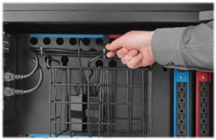 48-Device Mobile Charging Cart, 10 ft Cord, Black, 120V NEMA 5-15P