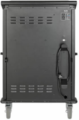 48-Device Mobile Charging Cart, 10 ft Cord, Black, 120V NEMA 5-15P