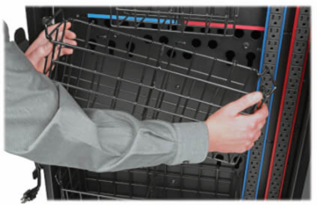 48-Device Mobile Charging Cart, 10 ft Cord, Black, 120V NEMA 5-15P