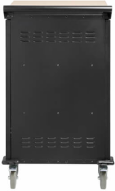 Locking Storage Cart for Mobile Devices and AV Equipment, Steel/Wood, Black