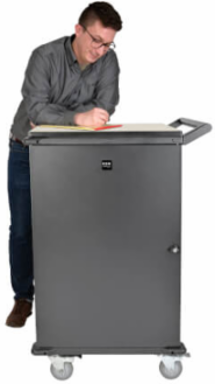 36-Device AC Charging Station Cart, 230V, Mobile, Charges Devices Up to 15 Inch