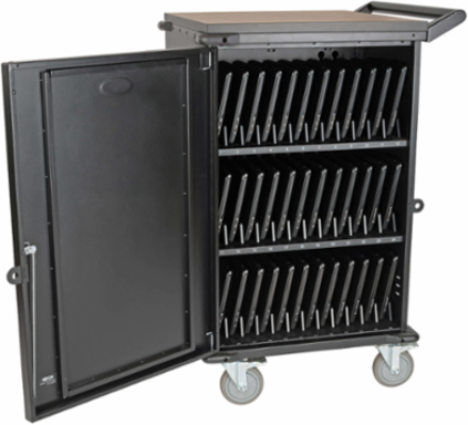 36-Device AC Charging Station Cart, 230V, Mobile, Charges Devices Up to 15 Inch