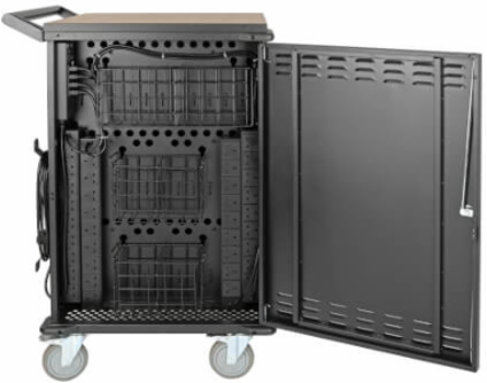 36-Device AC Charging Station Cart, 230V, Mobile, Charges Devices Up to 15 Inch