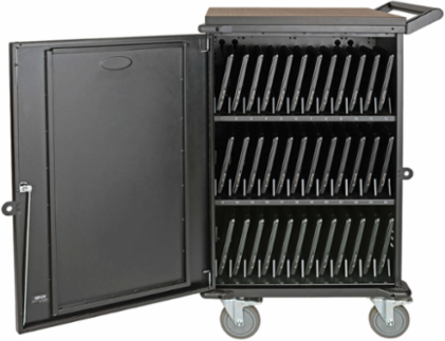 36-Device AC Charging Station Cart, 230V, Mobile, Charges Devices Up to 15 Inch