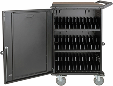 36-Device AC Charging Station Cart, 230V, Mobile, Charges Devices Up to 15 Inch