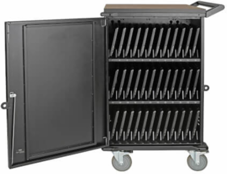 36-Device AC Charging Station Cart, 230V, Mobile, Charges Devices Up to 15 Inch