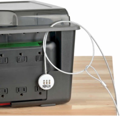 10-Device AC Charging Station with Surge Protection, 2880 Joules, Desktop Cabinet