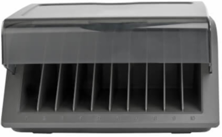 10-Device AC Charging Station with Surge Protection, 2880 Joules, Desktop Cabinet