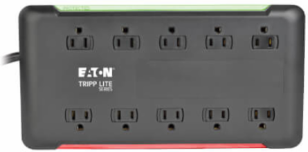 10-Device AC Charging Station with Surge Protection, 2880 Joules, Desktop Cabinet